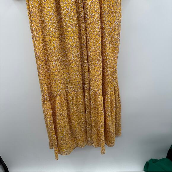Modcloth Traffic People Perk Things Up Yellow Printed 3/4 Sleeve Maxi Dress Sz L - Picture 4 of 10